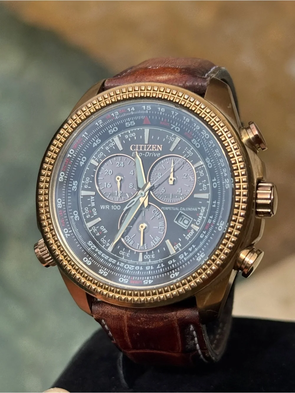 CITIZEN BL5403-03X Perpetual Calendar Brown Dial Leather Strap Men's Rose Gold